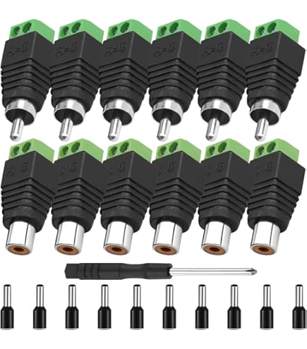 Amazon | KAUMO RCA端子 プッシュ式 簡単接続 ハンダ不要 (メス2個