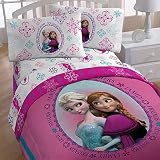 5pc Disney Frozen Full Bedding Set Anna and Elsa Snowflakes Comforter and Sheet Set [並行輸入品]