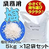 業務用 塩 塩化ナトリウム 5kg x 12 お試しサイズ 小袋 小分け 工業用 寒剤 空調