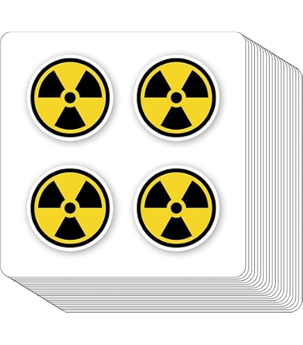Vinyl-Aufkleber 'Caution Radiation', 10 Cm Hoch, 2 Stück – Glänzend, Wetterfest, Für Auto, Motorrad & Werkstatt