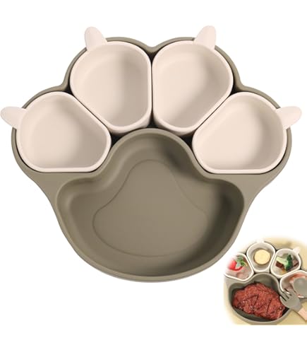 ★肉球プレート★ Amazon.co.jp: ベビー吸盤プレート 肉球＆車型 | 滑り止め強力吸着分割