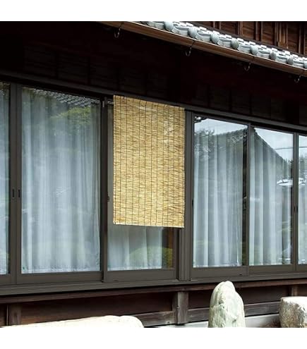 Amazon.co.jp: 木製 珠のれん すだれ ロング レトロ アンティーク 暖簾