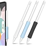 NIUTRENDZ Apple Pencil グリップ 第2世代 シリコン製 アップルペンシル グリップ 握りやすい 滑り防止 三つセット (Apple Pencil 第2世代, 白，青，黒)