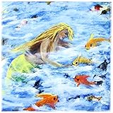 Sandy溶接Whimsical海の生物 – Sea Angels、Mermaids Feed The Fish – タイル 6-Inch ct_66356_2