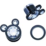 WBRWP 2pcs Stainless Steel Ear Plugs Tunnels - Ear Expander - Ear Gauges Stretcher Body Piercing Jewelry 2g-5/8