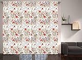 Romantic Flower Decor Curtain by Ambesonne Romantic Floral Roses and Flowers Leaves Style Spring Des