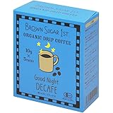 オーガニック カフェインレスコーヒー グッドナイトブレンド ドリップ (有機 化学調味料無添加 砂糖不使用 100%天然 ブラウンシュガーファースト)