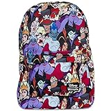 ディズニー カバン Loungefly X Disney Purple "VILLAINS" All Over Print Nylon Backpack [並行輸入品]