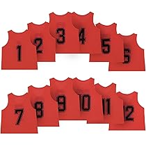 Amazon.co.jp: TOEPODO ビブス 大人用 12枚 1～12番 裏表前後ろ番号