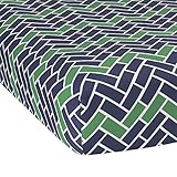 Lambs & Ivy Classic Navy Chevron Fitted Crib Sheet by Lambs & Ivy