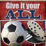 BR & nameinternal – Give it yourすべて – Soccer 14 x 14キャンバス壁アート、by Lori Siebert