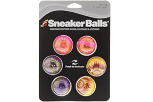 Sneaker Balls Odor-Fighting Shoe Fresheners, Eliminates Unpleasant Smells, Perfect for Sneakers, Gym Bags, Gear Bags, Drawers, Lockers, and More!, Radial Tie Dye, 6 Pack
