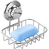 石鹸置き ソープディッシュ スポンジ置き ソープトレイ 石鹸ホルダー しっかり固定 吸盤 強力吸着 水切り お風呂用品 バス用品 ステンレス