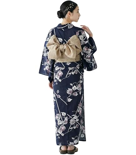 Amazon.co.jp: 夏色の向日葵しらべ藍 Dita オトナ浴衣 完売品 身丈(肩