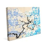 ブルー桜asian-inspired抽象壁アートプリント 16x20 TRE0000120CAN16X20TXX