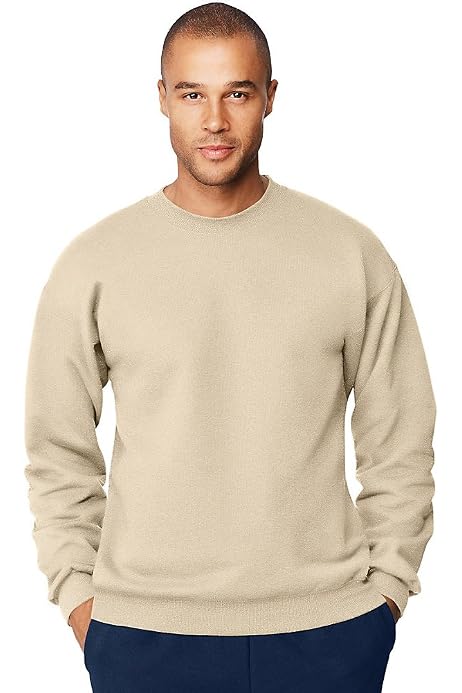 hanes men's ecosmart fleece crew neck sweatshirt