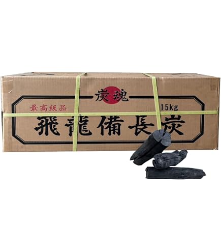 Amazon.co.jp: 紀州備長炭 中丸 15kg ウバメガシ 国産 和歌山 白炭 黒