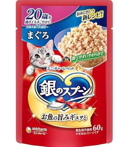銀のスプーン　三ツ星グルメ　パウチ　フレーク２０歳まぐろ入りかつお35g×86袋 ユニ・チャーム 銀のスプーン三ツ星グルメパウチ 国産まぐろ100%使用