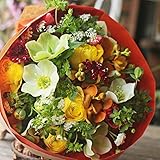 【 クール便 】 花束 生花 ギフト Lサイズ （ イエロー オレンジ 系 ） 大臣賞受賞 デザイナー お任せ花束