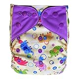 Charcoal Bamboo AIO All-in-one Cloth Diaper with Pocket (Elephants) by Ecoable