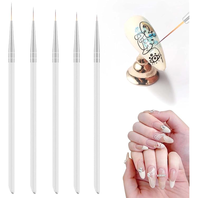 Amazon | ネイル筆 極細【5本セット】ネイルブラシ 極細 5mm 8mm 12mm