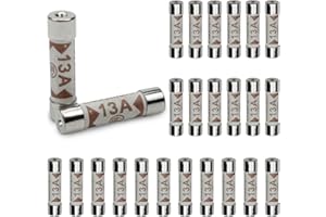 Innfeeltech 25 Pcs 13 Amp 240 Volt 6.3 x 25 mm BS1362 Ceramic Pipe Fuse
