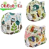 Ohbabyka3点セット フリーサイズ おむつカバー サイズ調整可 布おむつカバー 布オムツカバー 男の子用 ベビー服 赤ちゃん キッズ 服 ベビー 女の子 70 80 90 可愛いおむつカバーでH