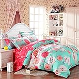 SAYM Home Bedding Sets Elegant Rural Style Print Twin Size Set For Lovely Teen Girls 100% Polyester 