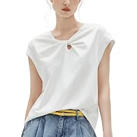 Amazon.co.jp: [ELLE] ブラウス レディース 2WAYネック ドレープ 半袖 