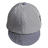 Canis ベビー用 鳥打ち帽 野球帽 男女兼用帽子 ストライプ鳥打帽 キャップ　スポーツ お出かけ 日焼け防止 紫外線対策 調節可能 (　紺色)