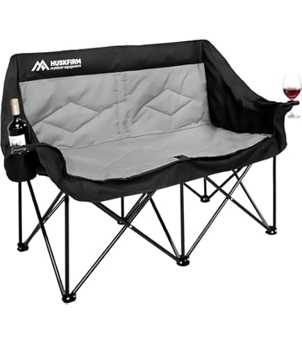 Amazon.co.jp: アウトドアチェア 2人掛け 折りたたみ ハイバック耐荷重