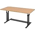 Bauhutte( バウヒュッテ ) ゲーミングデスク 昇降式 PCデスク (幅 120 × 奥行 55 高さ 59~80 cm ) 木目 BHD-1200M-WD