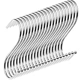 bewishome 20パックS ShapedユーティリティフックハンガーキッチンバスルームOffice、クローム(ミディアム) fyc02s