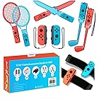 10 in 1 Switch Sports Accessories Bundle for Nintendo Switch, Family NS Sport Game Switch OLED Kits with Tennis Rackets, Golf