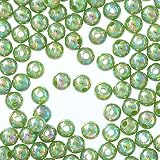 ファイニエ ビーズ 6mm 緑 丸 1000個 オーロラ グリーン 手芸 アクセサリー ハンドメイド パーツ BD2947