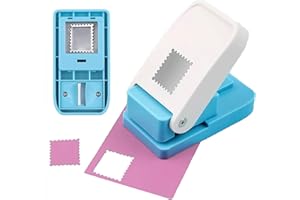 長方形郵便切手パンチ 25.4*21.1mm スクエアクラフトパンチ エンボス加工 滑り止め 高耐久 スクラップブッキング・ファイルタブ作成に 紙工芸・DIY・学校用