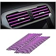 8sanlione Car Air Conditioner Decoration Strip for Vent Outlet, 20 Pieces Universal Waterproof Bendable Polyvinyl Chloride Tr