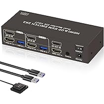 Amazon.co.jp: 【HDMI DP 2入力2出力】KVM 切替器 2PC 切替