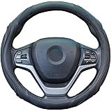 ZATOOTO ハンドルカバー 軽自動車 シリコーン ｓサイズ メッシュデザイン レザー おしゃれ 手触りよし ステアリングカバー グリップ感よし ブラック YWLY82-BK