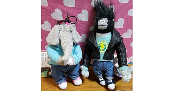 Amazon 映画 Sing シング 2種類セット マスコット ぬいぐるみ ミーナ ジョニー ぞう ゴリラ ぬいぐるみ おもちゃ