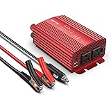 BESTEK 正弦波 インバーター シガーソケット コンセント 300W DC12VをAC100Vに変換 USB2ポート搭載 車載用インバーター カーインバーター 12V車専用 アルミ材質 赤 MRZ3010BU