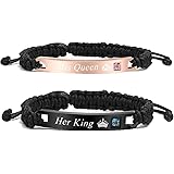 2Pcs Couples Bracelets His and Hers Bracelets, Handmade Braided Rope Couples Bracelets for Him and Her Relationship Bracelets