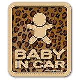 豹柄 BABY IN CAR ベビーインカー ステッカー 赤ちゃんが乗ってます ベビーinカー セーフティーサイン