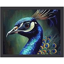 リビングルームの壁画垂直芸術の油絵玄関ホールのポーチ壁 掛け絵画（孔雀の絵） 71p7MNY80CL._UF350,350_QL80_.jpg