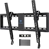 PERLESMITH 壁掛けテレビ金具 37~82インチ対応 ティルト式 テレビ壁掛け金具 耐荷重60kg tv壁掛け金具 テレビかべかけ金具 下向き角度調節 VESA600x400mm 適格請求書発行可