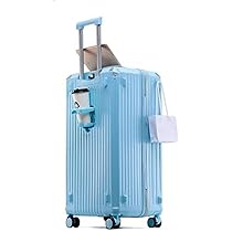 Amazon | [夏島売店] スーツケース ブルー 32インチ：36×43×76cm