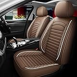 シートカバー 車 涼しい 防水 軽自動車 汎用 前席 自動車 クッション フリーサイズ シミ防止 かけるだけ かっこいい おしゃれ かわいい 運転席 助手席 SUV ミニバン ワゴン セダン コンパクトカー ポリウレタンレザー 選べる5色 TANE C ブラウン