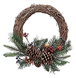 エルアーツ クリスマス オーナメント コーンベリーリース 直径40cm E8792-00