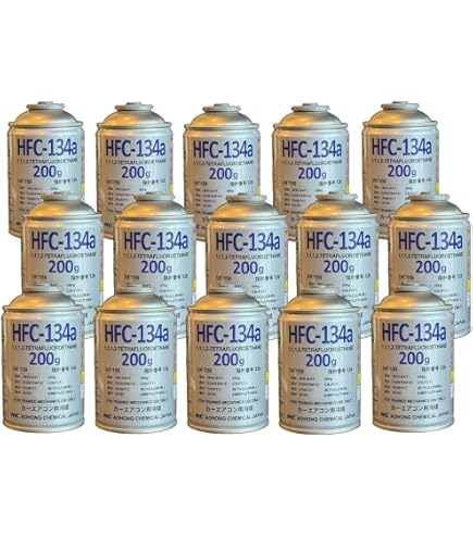 Amazon.co.jp: カーエアコン用冷媒 [ 200g ] HFC-134a ガス缶 (10本