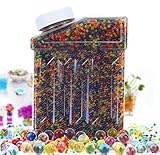 水で膨らむ クリスタル弾 ぷよぷよボール ビーズ カラフルジェリーボール ボール 観葉植物 水耕栽培 培養土類 景品玩具 1ボトル 12500pcs 7色 (混色)